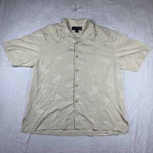 Nat Nast Silk Hawaiian Shirt Mens Large Button Comfort Soft Casual‎ Lightweight